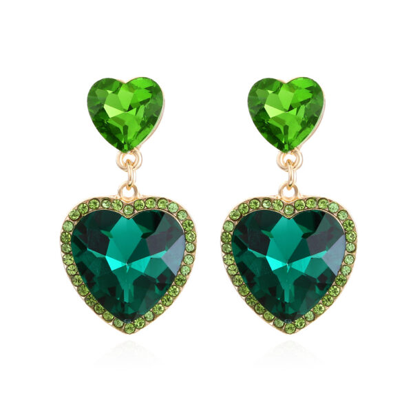 Wholesale Crystal Diamond Heart Alloy Earrings
