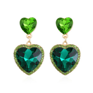 Wholesale Crystal Diamond Heart Alloy Earrings