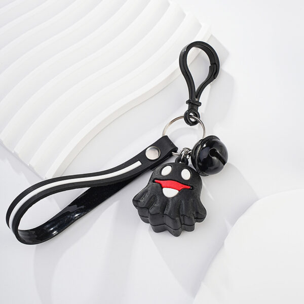 Wholesale Metal Ring Halloween Black Bell Smiley Ghost Keychain