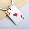 Wholesale Stainless Steel Playing Card Ace of Spades Ace of Hearts Keychain