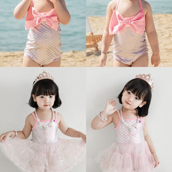 Wholesale Fish Scale One piece Kids Nylon Swimwear