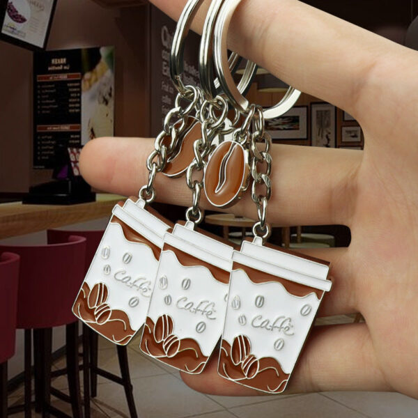 Wholesale Flat Simulation Coffee Mug Keychains