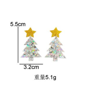 Silver sequin five-pointed star christmas tree n46