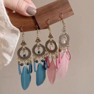 Wholesale Bohemian Tassel Ethnic Style Long Earrings