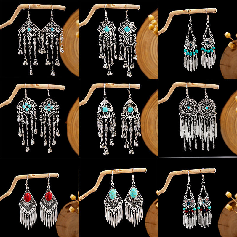 Wholesale Bohemian Ethnic Style Alloy Earrings
