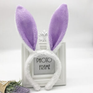 White and purple plush rabbit ears