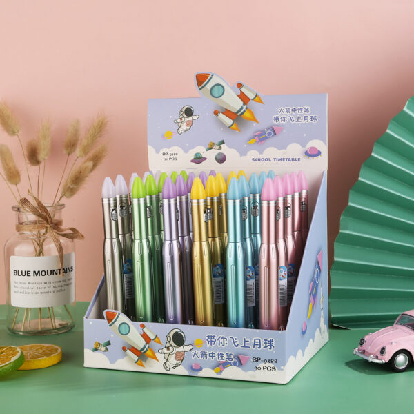 Wholesale Plastic Random Rocket Missile Shape Luminous Gel Pen