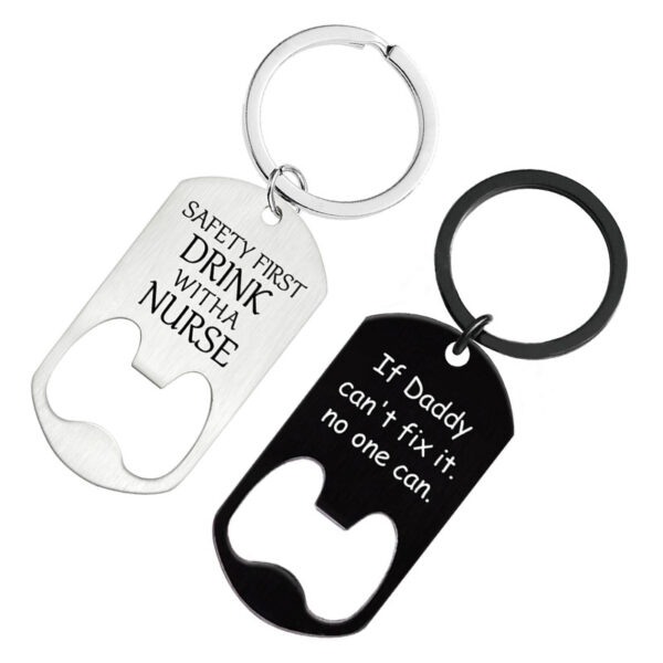 Wholesale Father's Day Gift Lettering Metal Bottle Opener Keychain