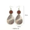 Wholesale Western style Wooden Printing Retro Sunflower Tauren Earrings