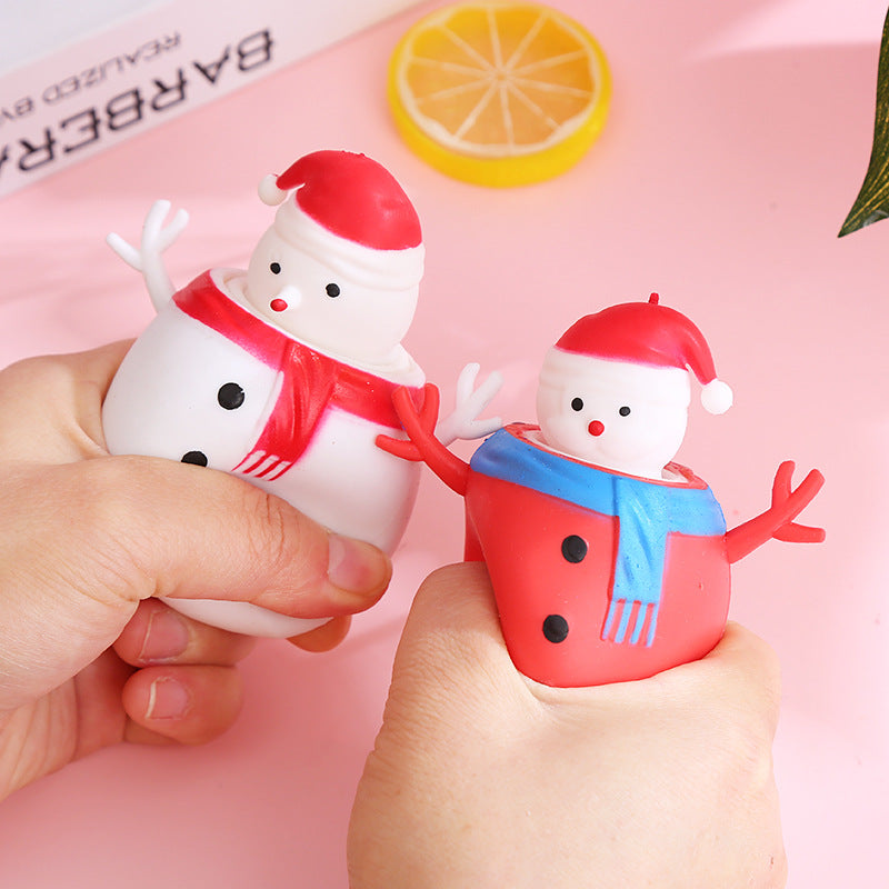 Wholesale Christmas Snowman Soft Rubber Squeeze C Decompression Toys