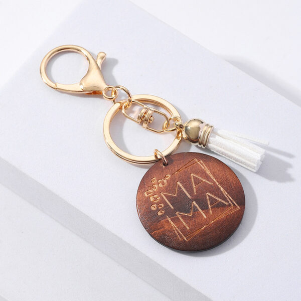 Wholesale Mother's Day Wood Sign Letter Tassel Keychain