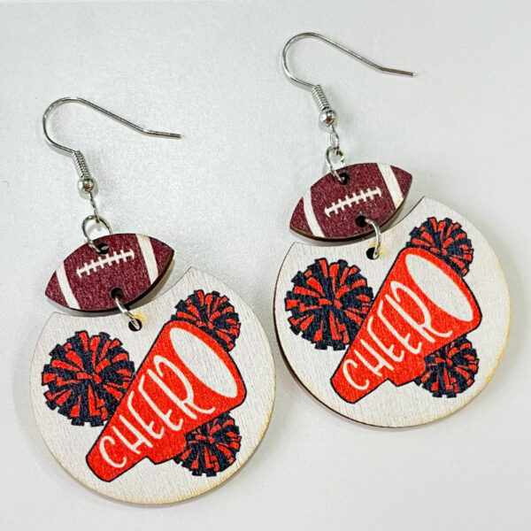 Wholesale 2pairs/pack Football Cheerleading Multicolor Baseball Earrings
