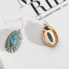 Wholesale Pearl Inlaid Fashion Abalone Oval Earrings