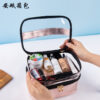 Wholesale PVC Transparent Double-layer Makeup Bag, Multifunctional Portable Waterproof Toiletries Bag, Storage Bag