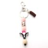 Wholesale Handmade Silicone Beads Cow Cartoon Tassel Bag DIY Keychain
