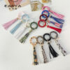 Wholesale Bracelet Phone Cord PU Leopard Tassel Anti-lost Keychains