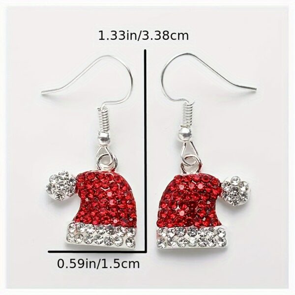 Wholesale Diamond Christmas Hat Alloy Stud Earrings