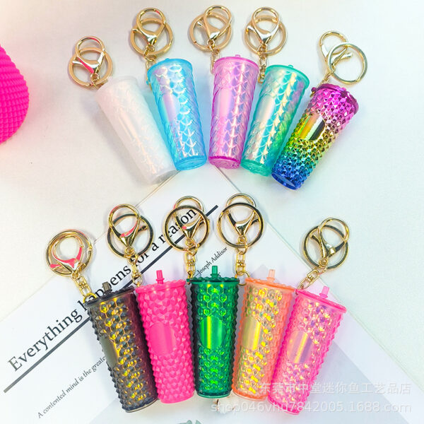 Wholesale Mini Colorful Diamond Durian Cup Keychains
