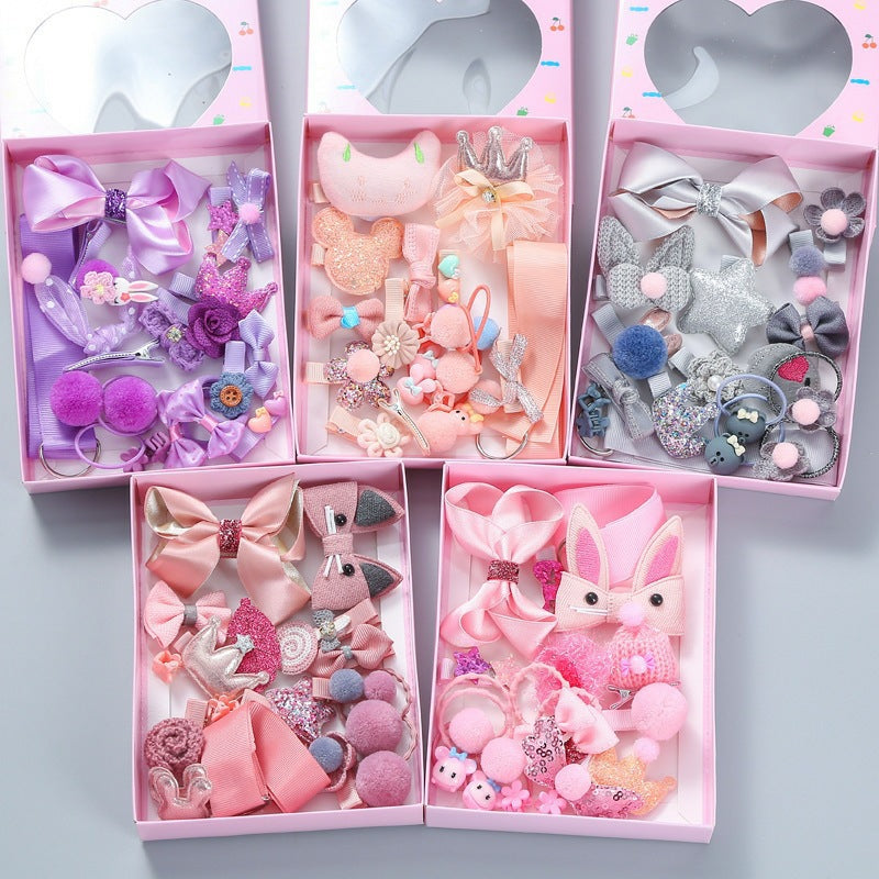 Wholesale 18-piece Set of Cute Fabric Hair Clips for Chilen