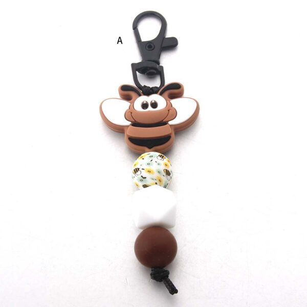 Wholesale Silicone Bead Bee Animal Keychain