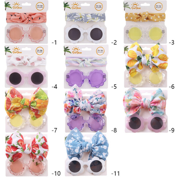Wholesale Kids Sunglasses Fabric Headband Set