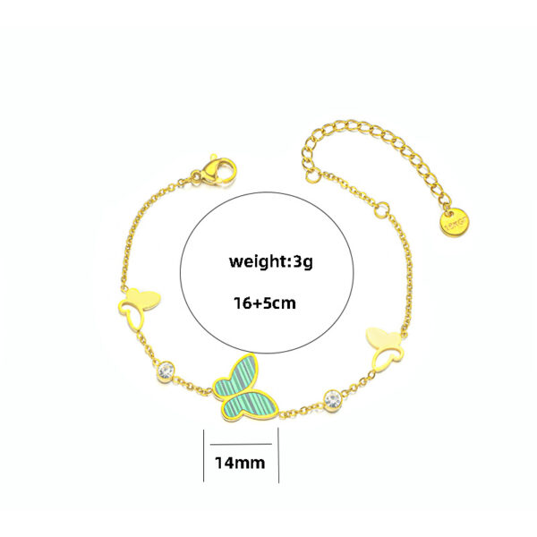 O1CN01fbJ34j1Kawj0pRLaK_2210860721181-0-cib Wholesale Skeleton Mother-of-pearl Butterfly Titanium Steel Three-dimensional Diamond Bracelet