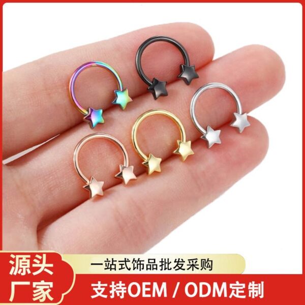 Wholesale Stainless Steel Star Cool Earrings
