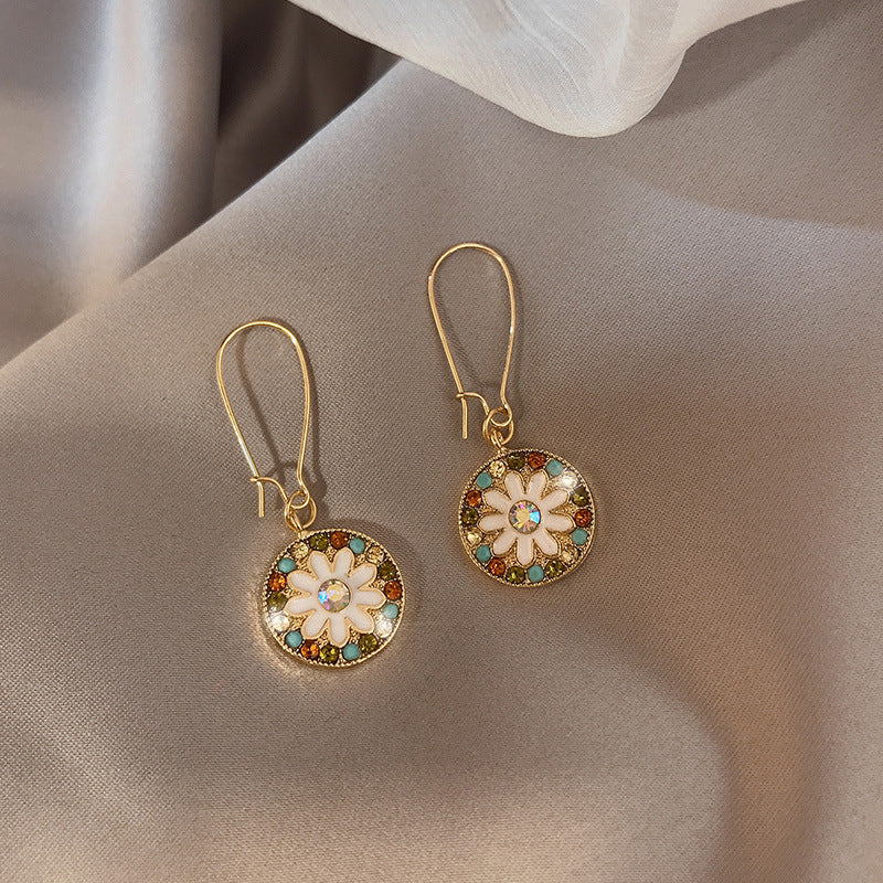 Wholesale S925 Sier Needle Flower Fashion Geometric Earrings