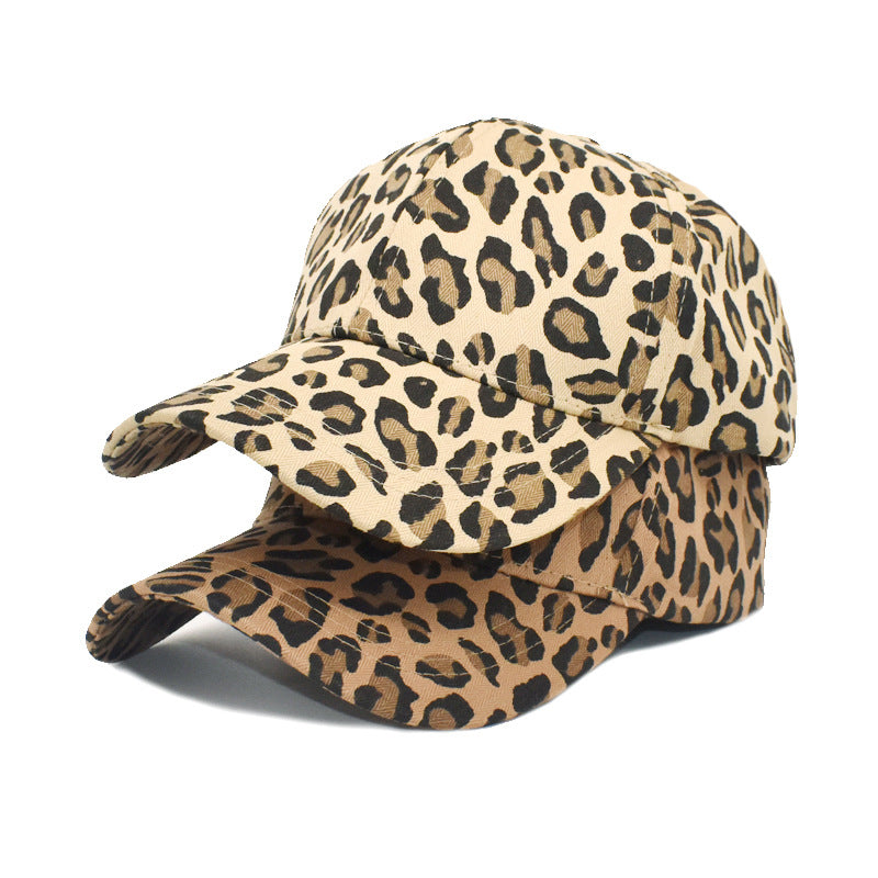 Wholesale lyester Leopard-print Curved Brim Baseball Cap