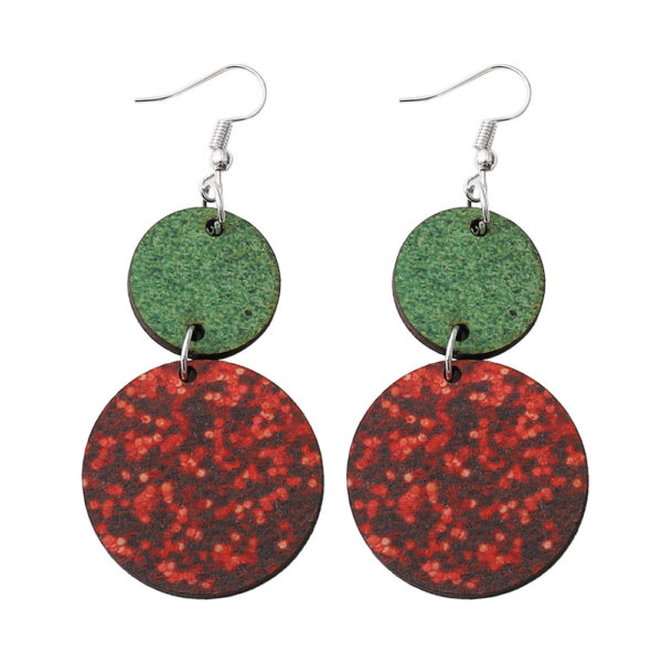 O1CN01ffwqdO1ZzPx7Xc5ev_2214986983265-0-cib Wholesale Christmas Round Double Sided Wooden Sequin Glitter Red and Green Earrings
