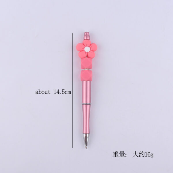 Wholesale Beadable Pens Handmade Flower Silicone Beaded Ballpoint Pen