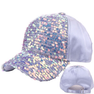 Grey-Color Sequin Cloth Cap / Adjustable