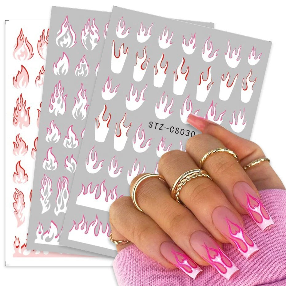 Wholesale Graiti Flame Nail Art Stickers