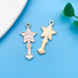 1 piece 13x28mm oil dripping pink anime magic wand-17513-0.8g