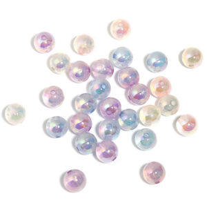 Luminous fine glitter small round beads (randomly mixed colors) / 10mm