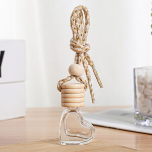 6ml; five-line cap gold rope - small heart; glass + wood