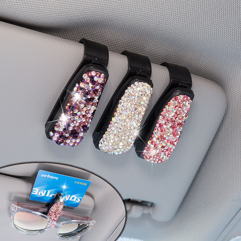 Wholesale ABS Car Glasses Clip with Diamonds