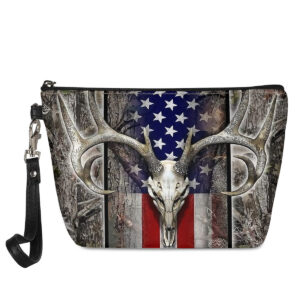 PY1483Z8 American Flag Wood Deer Skull Oak Camo