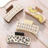 Wholesale Retro Cow Pattern Western Style Aztec Sunflower PU Shark Clip Hair Clip
