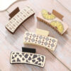 Wholesale Retro Cow Pattern Western Style Aztec Sunflower PU Shark Clip Hair Clip