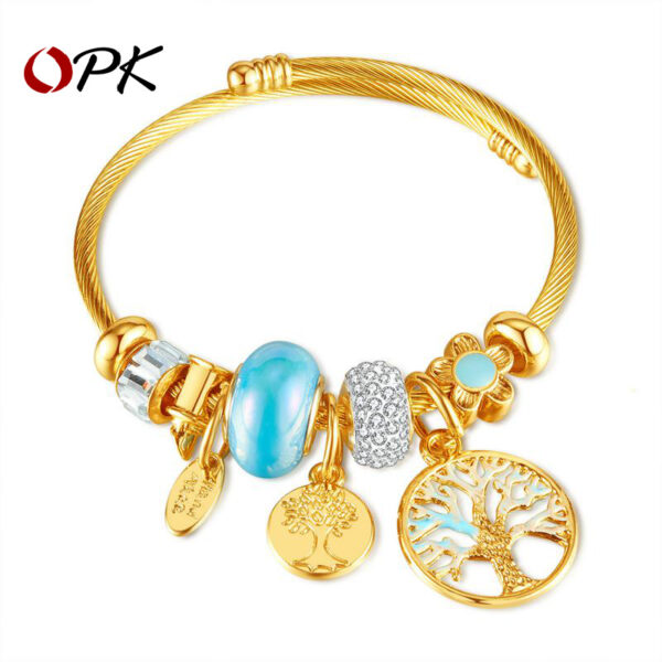 Wholesale Crown Love Zircon Stainless Steel Bracelet