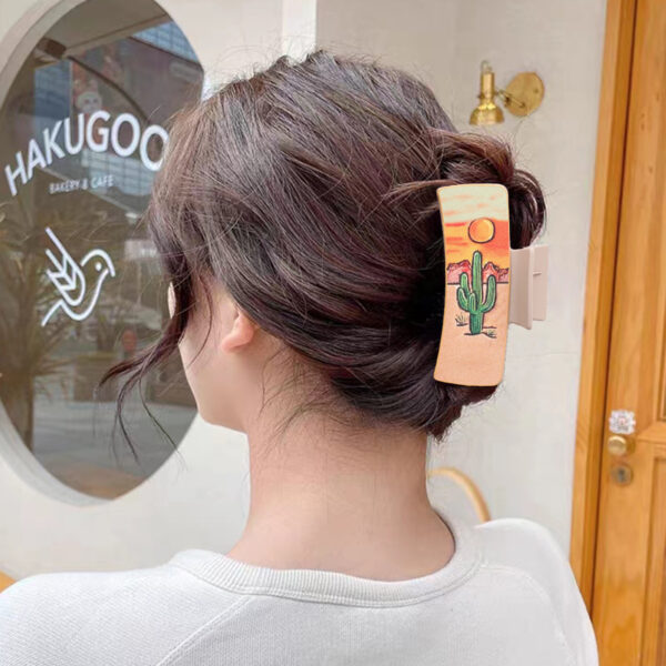 O1CN01fpF7Rn1ftMV93Sv2y_3172764064-0-cib-1 Wholesale Western Style Sunflower Cactus Leather Hair Clip Earrings Set