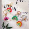 Wholesale Rainbow Pendant Handmade Cotton Thread Woven Keychains