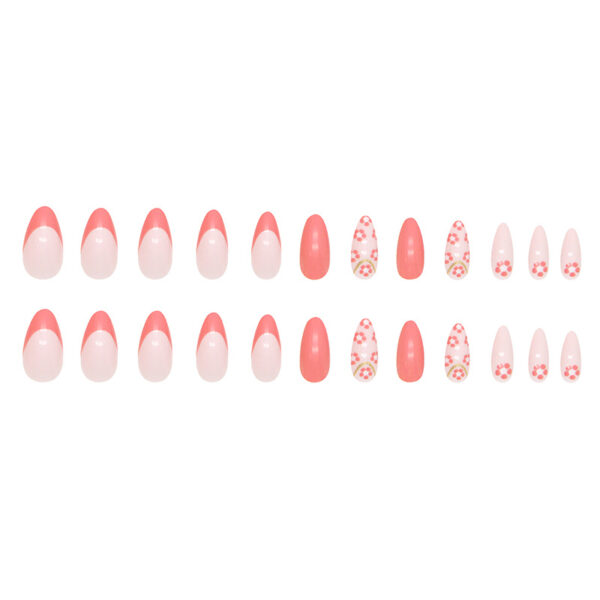 Wholesale Resin Small Flower Almond Manicure 24 Pieces Box