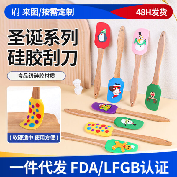 Wholesale Butter Spatula Christmas Series Kitchen Silicone Spatula