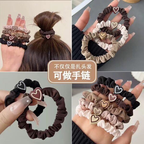 Wholesale 5PCS Plastic Love High Elastic Hair Ties