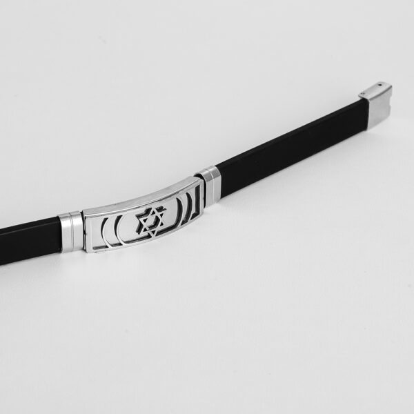 Wholesale Men's Hollow Out Titanium Steel Silicone Bracelet