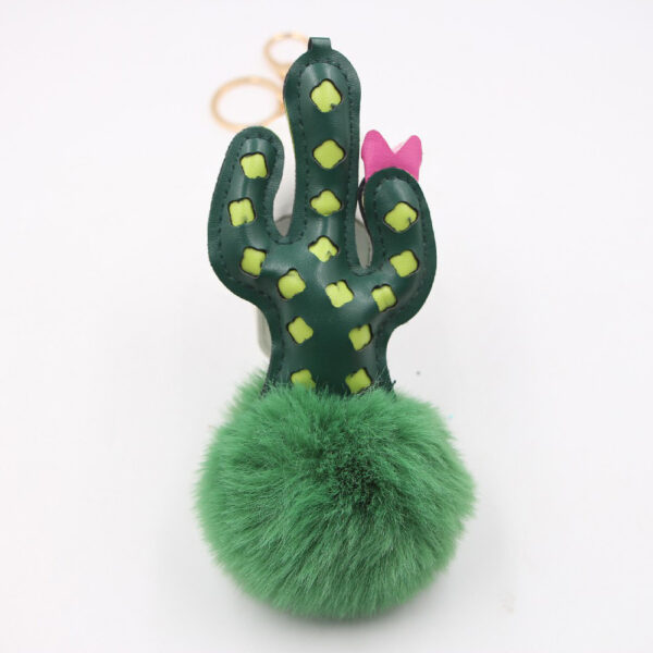 Wholesale Cactus Alloy Fur Ball Keychain