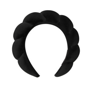 Gold velvet headband-black