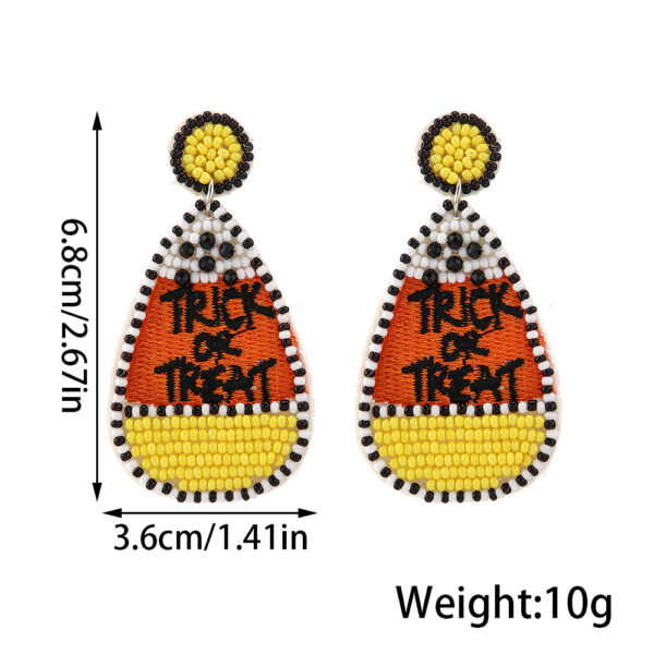 O1CN01fwrSMy1TQG0rhYL9K_2207499512376-0-cib Wholesale Halloween Exaggerated Rice Bead Sewing Earrings
